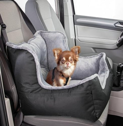 Trixie Deluxe Dog Car Booster Seat 19.7 x 19.7 x 15.7 in with Safety Tether & Secure Belt Installation - Elevated Travel Bed for Small Dogs with Removable Cushion - Image 2