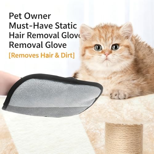 Pet Hair Removal Gloves for Dogs and Cats 2-Pack, Five-Finger Electrostatic Pet Hair Remover, Reusable Shedding & Lint Cleaning Gloves for Clothes Sofa Carpet Car Seats - Image 2