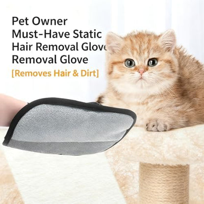 Pet Hair Removal Gloves for Dogs and Cats 2-Pack, Five-Finger Electrostatic Pet Hair Remover, Reusable Shedding & Lint Cleaning Gloves for Clothes Sofa Carpet Car Seats - Image 2