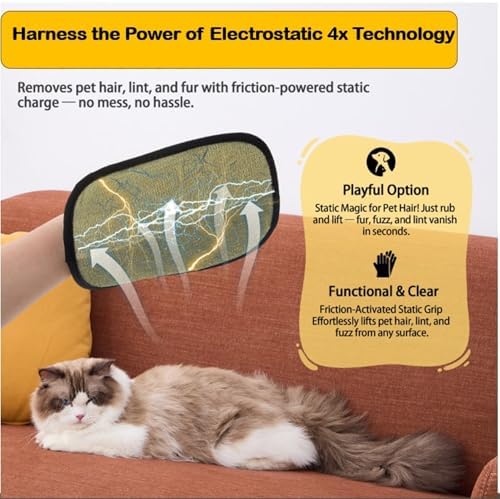 Pet Hair Remover Glove for Dogs & Cats – Cat Hair Remover & Dog Hair Removal Tool, Reusable Electrostatic Grooming Glove for Furniture, Couch, Carpet, Car Seat & Clothes – Easy Pet Hair Cleaning Mitt - Image 4