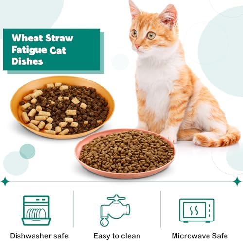 Gerrii 24 Pieces Fatigue Relief Cat Bowl 6 Inch Shallow Cat Food Dish Stray Wet Feeding Bowls Wide and Small Pet Plates for Ferrets Feral Short Legged Kitten Shelter(Assorted Color,Convention) - Image 3