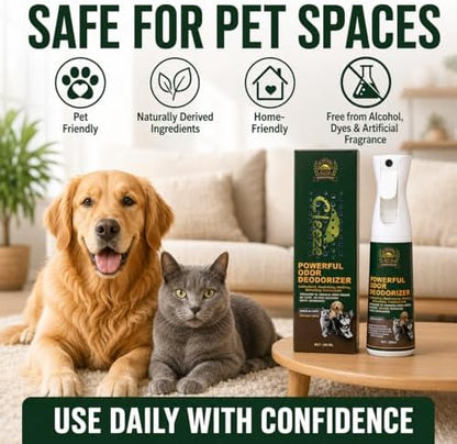 Cleeze Pet Odor Eliminator Spray for Strong Odor, Dog Deodorizing Spray for Dogs and Cats, Pet Deodorizer, Pet Odor Spray for Urine, Carpet, Furniture, Fabric, Safe for Pets, Natural Ingredients, 10oz - Image 3