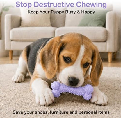 6 Pack Dog Chew Toys, Purple, Small Dog Teething Toys, Soft Durable Interactive Toys for Puppies - Image 3