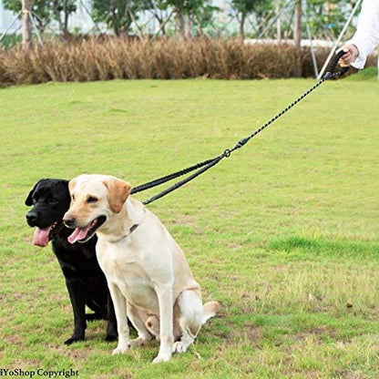 iYoShop Double Dog Leash, 360° Swivel, No Tangle, Large, 25-150 lbs, Black - Image 6