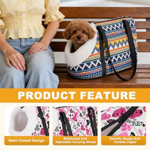 Dog Purse Carrier with Crossbody Strap, Breathable and Portable, Little Dog Sling Carrier, (15.7" x 5.9" x 8.7", White Red Black), Intended for Hiking/Camping/Traveling - Image 4