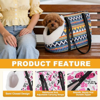 Dog Purse Carrier with Crossbody Strap, Breathable and Portable, Little Dog Sling Carrier, (15.7" x 5.9" x 8.7", White Red Black), Intended for Hiking/Camping/Traveling - Image 4