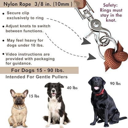 Hands Free Dog Leash, Waist Leash for Dog Walking, Crossbody, Multifunctional, Dog Lead, Running, 2 Dogs, Dual Handle, Traditional Lead, Adjustable Lead 4.3ft - 7.5ft, 3/8" (10mm) Diameter. - Image 4