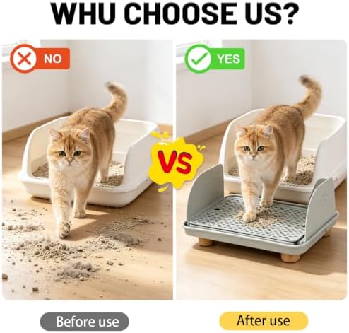 Litter Box Step, Cat Litter Box Ramp/Catcher with Splash-Proof Side Baffles - Image 6