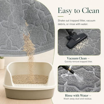 Yimobra Cat Litter Mat, Waterproof Litter Trapping Mat, 24x20, Dark Grey - Image 5