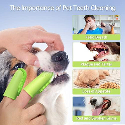 3 Pack Finger Toothbrush Kit for Easy Teeth Cleaning, Double-Finger Toothbrush Dental Care for Puppies, Cats and Small Pets - Image 4