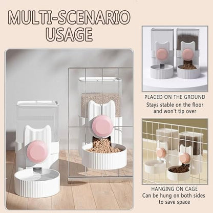 kathson Rabbit Feeder for Cage,Bunny Water Bottle,Pet Food Dispenser,Pink - Image 4