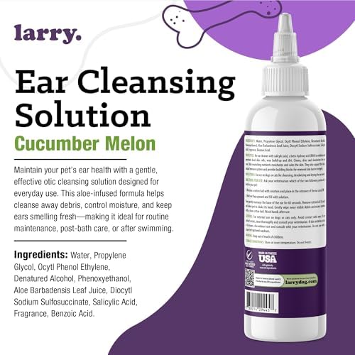 Larry Ear Cleaner Dogs Cats Cucumber Melon 8 fl oz - Image 5