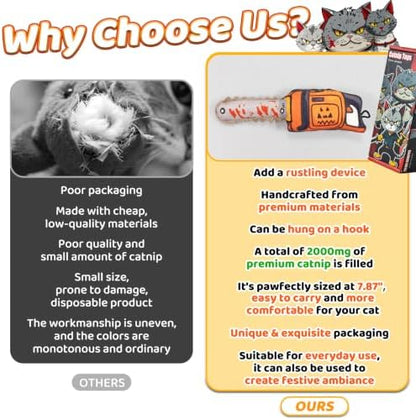 Catnip Toy [2000mg Premium Catnip], Chainsaw Style Cat Kicker Toy - Image 5