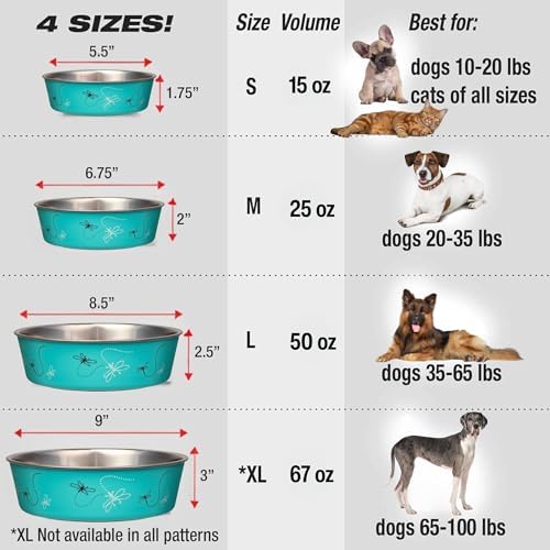 Loving Pets Bella Dog Bowls- Stainless Steel Dog & Cat Bowls - Spill Proof Dog Food Bowl, Cat Bowl, Puppy Essentials & Pet Supplies Great for Home & Travel (Small 10-20 lbs, Dragonfly) - Image 7