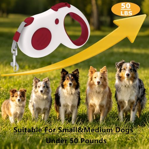 Retractable Dog Leash 16Ft/5M for Small Medium Dog 50lbs (Red) - Image 6