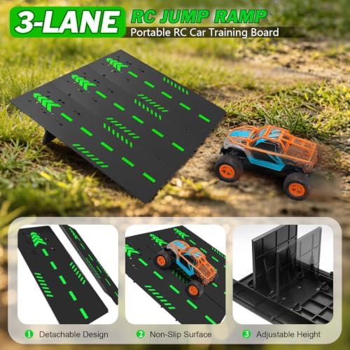 RC Jump Ramp Jumping Stunt, Detachable RC Training Takeoff Board Ramp Track for 1/12 1/14 1/16 1/18 1/24 Scale RC Car Monster Truck Buggy Off-Road Racing Games - Image 3