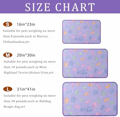 1 Pack 3 Blankets for Dog Puppy Cat (Small 23x16'', Purple, Pink, Brown) - Image 3
