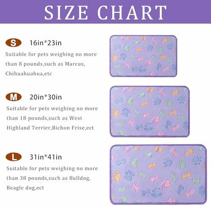 1 Pack 3 Blankets for Dog Puppy Cat (Small 23x16'', Purple, Pink, Brown) - Image 3