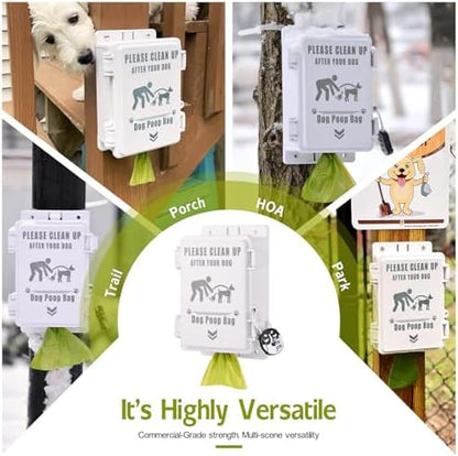 Outdoor Dog Poop Bag Dispenser Wall Mountable, Waterproof & Commercial-Grade, Outdoor Organizer for Home, Parks, Apartments, Property Management with 135 Bags & Lock Included - Image 3