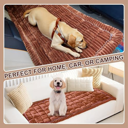Backseat Pet Bed Mat Non-Slip Dog Car Seat Cover Scratch Chew Resistant Dog Blanket for SUVs, Trucks & Sedans 23" x 51" Easy Clean Comfortable Car Travel Pet Pad, Pure Coffee - Image 6