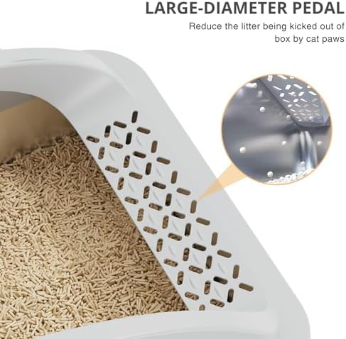 Stainless Steel Cat Litter Box with Lid, Metal Kitty Litter Box with Scoop, Non-Stick Base, Easy to Clean for Cat, Rabbit, Guinea Pigs and Hamsters - Gray - Image 4