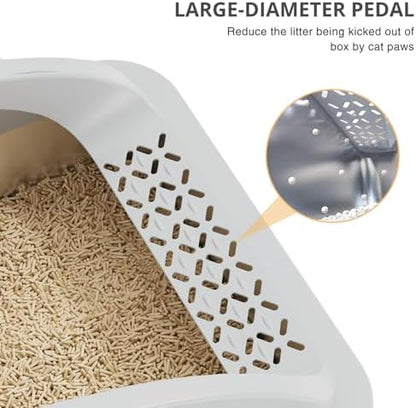 Stainless Steel Cat Litter Box with Lid, Metal Kitty Litter Box with Scoop, Non-Stick Base, Easy to Clean for Cat, Rabbit, Guinea Pigs and Hamsters - Gray - Image 4