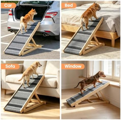Dog Ramp for Bed, 7 Adjustable Height Large Pet Ramp, Support Up to 150lbs - Image 7