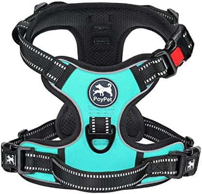 PoyPet No Pull Dog Harness Large with Front Clip & Neck Release Buckle by PoyPet
