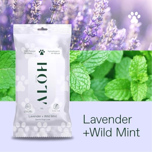 ALŌH Hypoallergenic Pet Wipes for Dog, Lavender & Wild Mint, All-Natural - Image 2