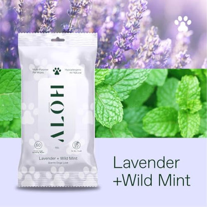ALŌH Hypoallergenic Pet Wipes for Dog, Lavender & Wild Mint, All-Natural - Image 2