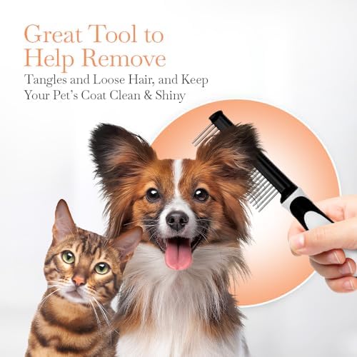 Fuller Brush Single-Sided Pet Comb - 25 Rust-Resistant Stainless Steel Pins - Ergonomic Rubberized Easy Grip Handle - Remove Tangles, Mats & Reduce Loose Hair - Tool for Grooming Dogs & Cats - Image 4