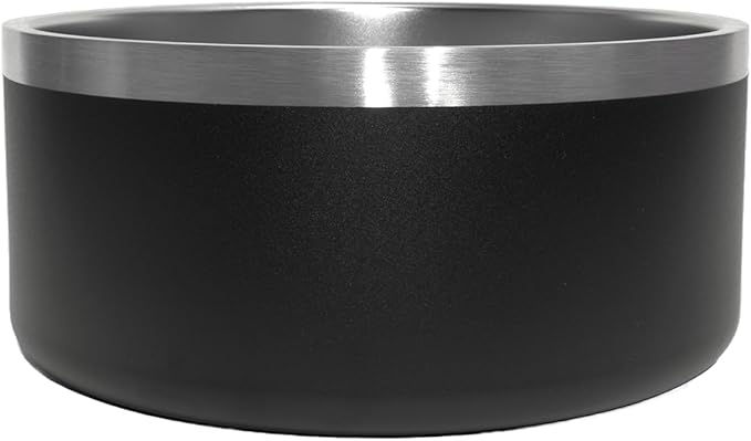 Custom Dog Bowl with Large Name - 304 Stainless Steel, Personalized Engraved, Nonslip, Custom Cat Bowl, Feeder, Pet Supplies, Food (Black, Large -64oz)