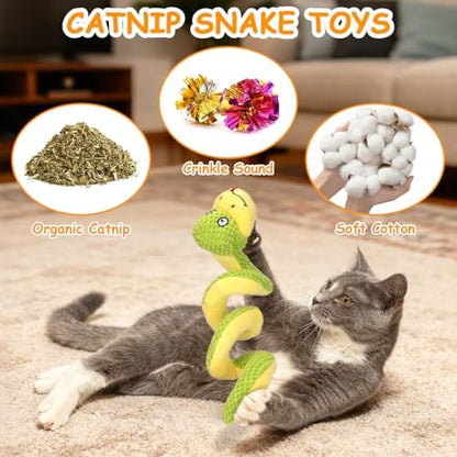 Retro Shaw 11"Snake Cat Toys Catnip Interactive Toy for Indoor Cats Kittens - Image 4