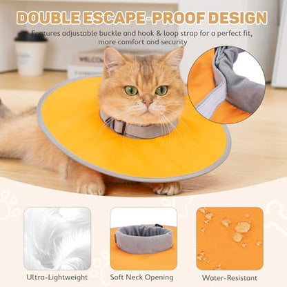 Avont Lightweight Waterproof Foldable Cone, Soft E-Collar - S Orange - Image 5
