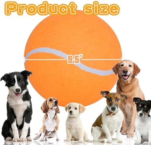 Banfeng Big Tennis Ball for Dogs, Giant Dog Tennis Ball Toy Large Outdoor Sports Gift for Small Medium Large Dog (Orange, 9.5 inch) - Image 2