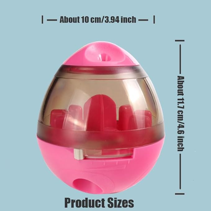 Interactive Dog Treat Toy Adjustable Treat Dispensing Ball Food Dispenser Tough Slow Feeder Puppy Enrichment Training Toy Pet Interactive Chase Toys for Small Medium Dogs Gift for Pets (Red)