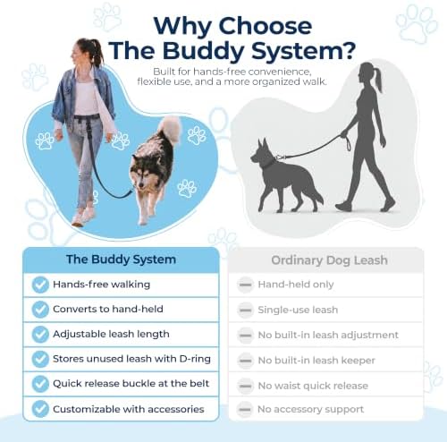 The Buddy System - Hands Free Dog Leash - Regular Dog, Large, Black - Image 5
