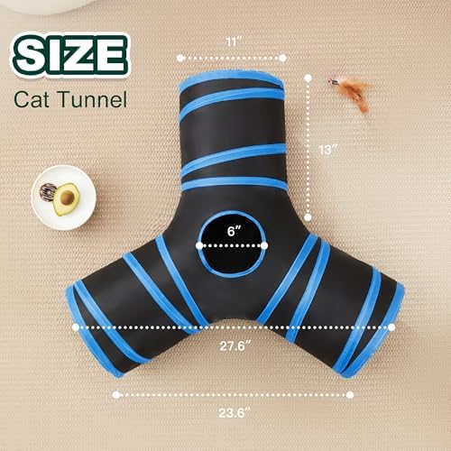 Love's cabin Cat Tunnel for Indoor Cats, 3-Way Collapsible Play Tunnel - Image 2