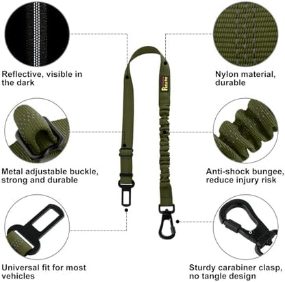 Plutus Pet Dog Seat Belt for Car, Adjustable Harness with Elastic Bungee - Image 2