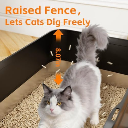 Premium Stainless Steel Cat Litter Box with Scoop – Large High-Sided Open Top Litter Pan, Rust-Resistant & Metal Kitty Litter Tray, Non-Stick Easy Clean Surface with Non-Slip Pads - Image 7