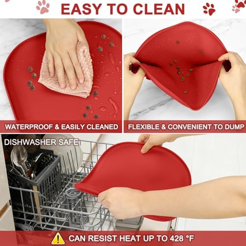 SMILOOL Waterproof Silicone Pet Food Mat with Raised Edge for Dog & Cat - Image 6