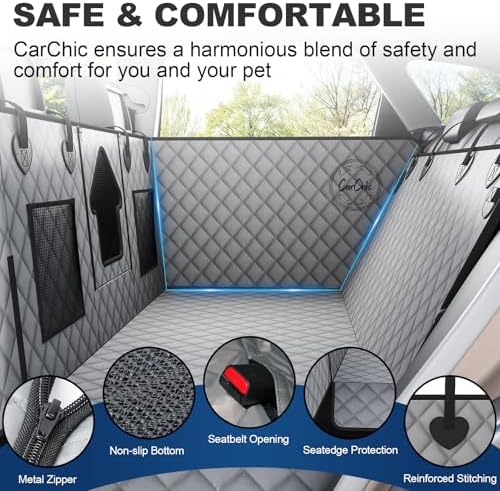 Dog Car Seat Cover for Back Seat - Waterproof Pet Hammock with Embedded Insert Door Protectors (Large for Full-Size Trucks, Large SUvs) - Image 3