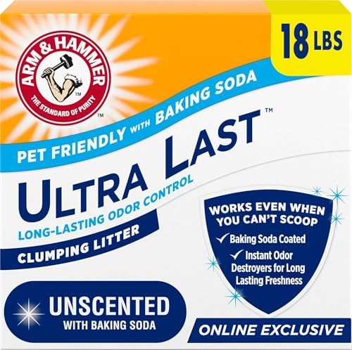 ARM & Hammer Ultra Last Clumping Cat Litter, Unscented, MultiCat, 18 Lbs by ARMHAMMER