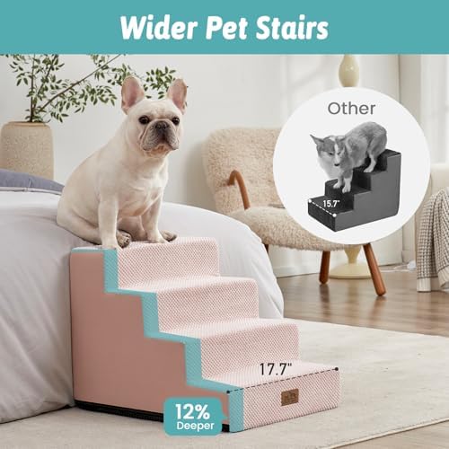 COZY KISS Dog Stairs for Small Dogs, 4 Step Pet Stairs for Beds & Couches - Image 3