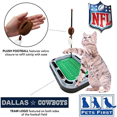 Pets First Dallas Cowboys Football Field Cat Scratcher Toy (Pack of 2) - Image 3