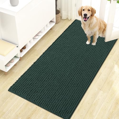 OLANLY Dog Door Mat for Muddy Paws 47x24, Extra Absorbent Chenille Mud Mat by OLANLY