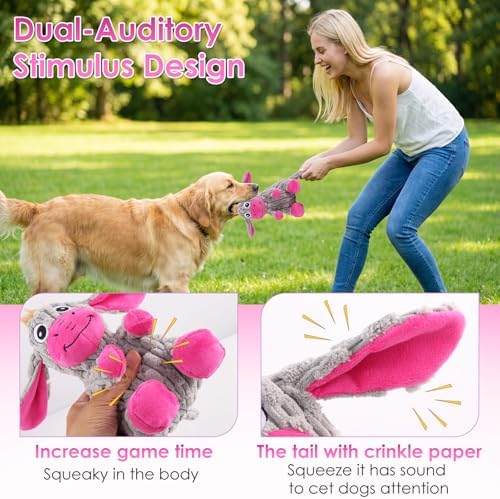 Squeaky Plush Dog Toy with Crinkle Ears for Small and Medium Dogs - Image 2