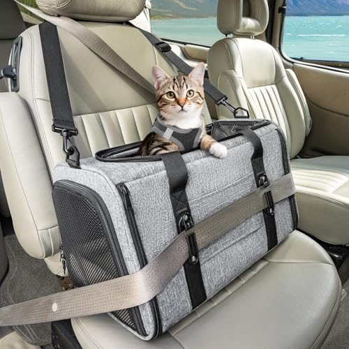 PETSFIT Cat Carrier Soft with Patented Safety Buckles,Safe for Car Travel by Petsfit