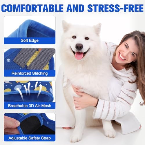 PAWCHIE Dog Grooming Hammock Harness for Dogs & Cats with Pet Nail Clipper Trimmer - Cat Hanger Sling for Trimming Clipping Nails- Dog Hammock Restraint Bag for Small Medium Large Dog, Navy Blue M - Image 2