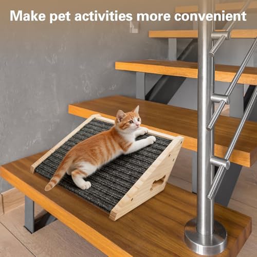 Dog Ramp for Stairs, Anti-Slip Pet Steps for Small Dogs, Wooden Low-Angled Pet Ramps with Carpet Surface, Steps and Stairs Assist for Injured & Aged Pets (1pc) - Image 5